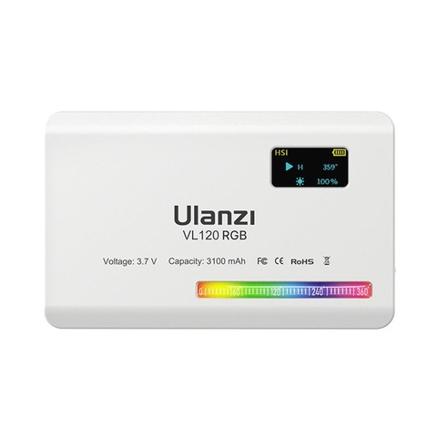 Ulanzi VL120 RGB trắng Đèn Led mini 20 hiệu ứng ánh sáng kèm Silicon Smooth mềm tản sáng