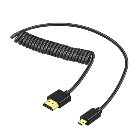 Cáp dây lò xo truyền tín hiệu cho máy ảnh 4K60P Micro HDMI ra HDMI 2.0 ra màn hình phụ hoặc máy tính HLAD1