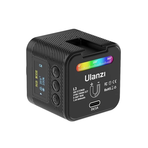 Đèn Led Cob mini Ulanzi L3 RGB 2700 - 7000K công suất 5W chính hãng