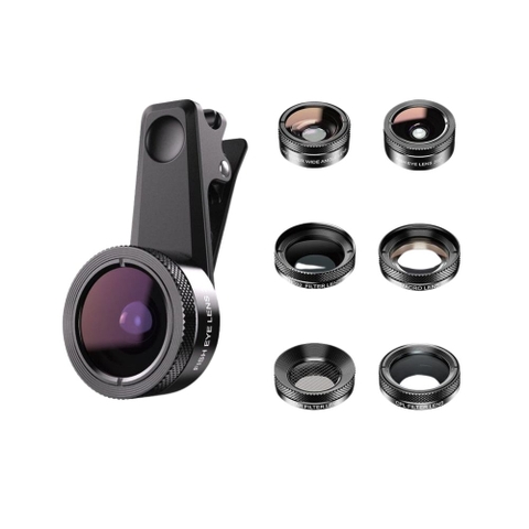 Bộ ống kính Macro chụp cận cảnh và góc rộng cho điện thoại 6 in1 Apexel APL-DG6