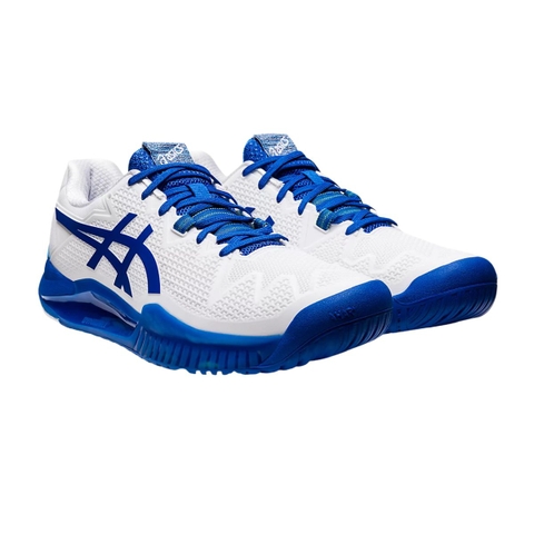 [Chính hãng] Giầy Tennis Asics Gel Resolution 8 White/Tuna Blue (1041A345-960)