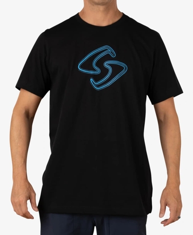 Áo Thun Cotton Nam Pickleball Màu Đen - Fade