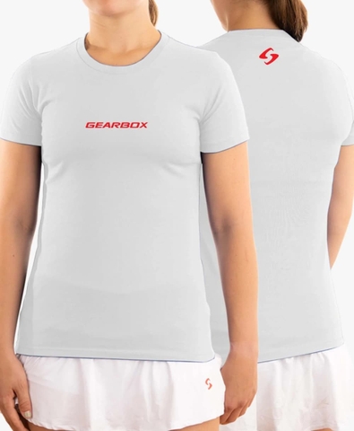 Áo Thun Cotton Nữ Pickleball Màu Trắng - Emblem