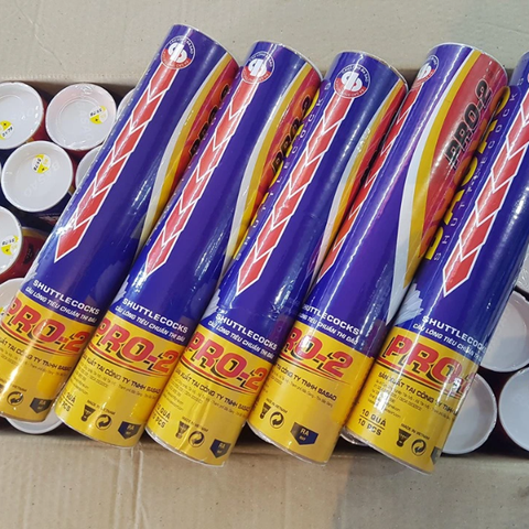 Quả Cầu Lông Ba Sao Pro-2 +/-/0 | Vỏ màu Tím/vàng (New 2025) – 10 Quả chơi ngoài trời