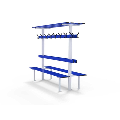 Băng Ghế Rời Gắn Nền Dài 2M Có Lưng Tựa, Thanh Móc Đồ Và Giá Để Đồ Mã Sản Phẩm S36058