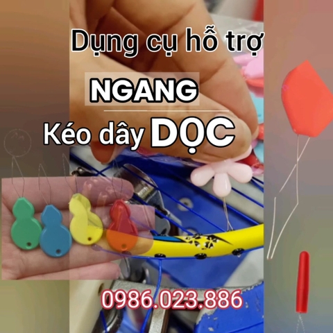 Dụng cụ hỗ trợ kéo dây cước cầu lông qua gen vợt đoạn giao nhau