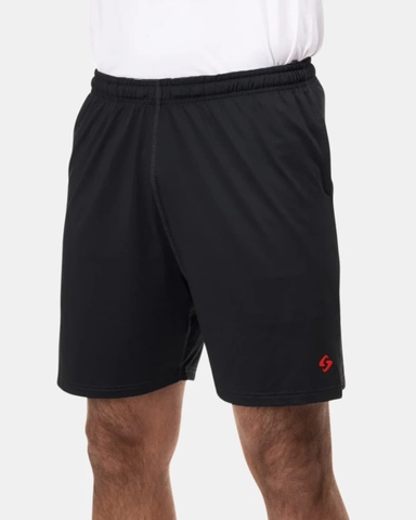 Quần Pickleball Nam Nền Đen Biểu Tượng Đỏ - Gearbox Mens Shorts