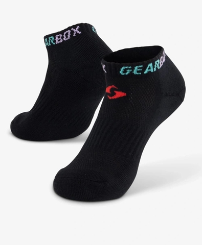 Tất Chơi Pickleball Phối Màu Đen Xanh Tím Đỏ - Gearbox No-Show Socks