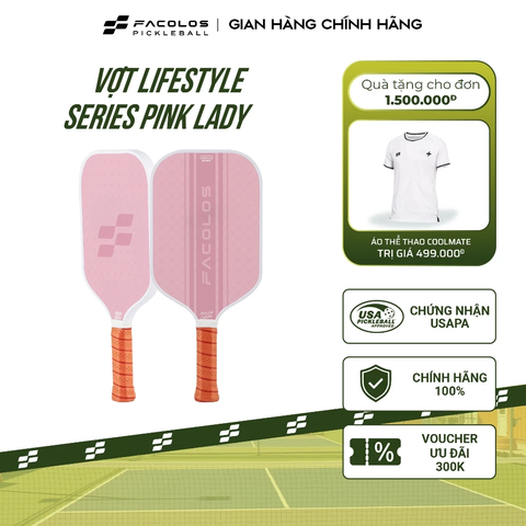 Vợt Pickleball Facolos Lifestyle Series – Pink Lady 16mm