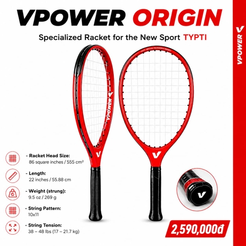 VPOWER Origin Red Racquet For New Sport TYPTI
