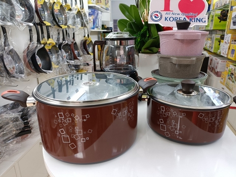 [Hàng chính hãng] - Bộ 3 nồi Cao cấp Korea King KAL-26000B (Nâu)