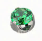 KHUYÊN TITANIUM F136 - ĐÁ XANH LÁ CÂY 3 TRẤU SIZE 3MM MS60120
