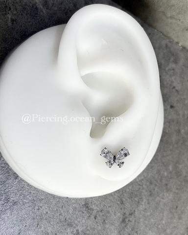 KHUYÊN TITANIUM F136 - BƯỚM CÁNH TRÒN TO MÀU TRẮNG MS160250