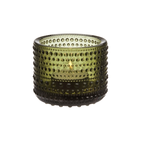 Cốc đựng nến Kastehelmi, đường kính 64mm, chất liệu thủy tinh, màu xanh rêu.