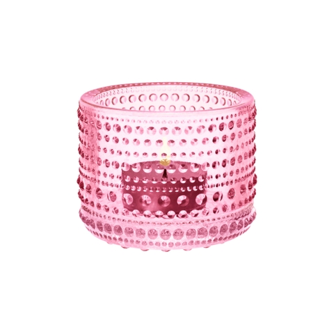Cốc đựng nến Kastehelmi, đường kính 64mm, chất liệu thủy tinh, màu hồng.