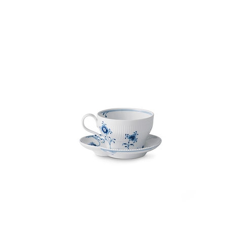 Bộ chén và đĩa trà, cafe, Royal Copenhagen, họa tiết Blue Elements, dung tích 26cl, chất liệu sứ
