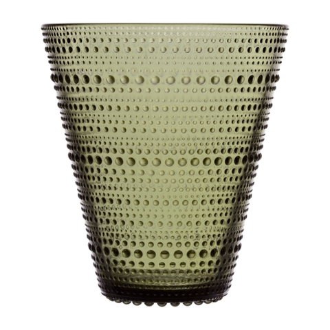 Bình hoa Kastehelmi, kích thước 154mm, chất lượng thủy tinh, màu xanh rêu.