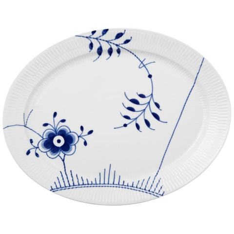 Đĩa oval Royal Copenhagen, họa tiết Blue Mega 33cm