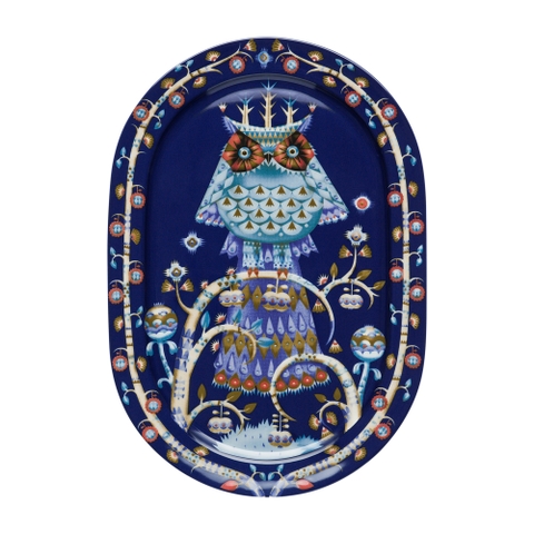 Đĩa sứ Taika hình oval, màu xanh 41cm