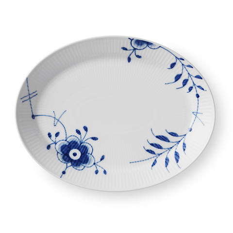 Đĩa oval sâu lòng Royal Copenhagen, họa tiết Blue Fluted Mega 30cm