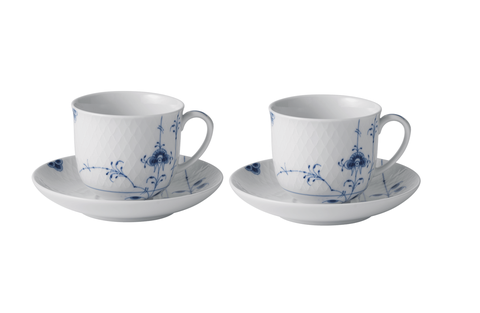 2 bộ chén/tách và đĩa trà, cafe Blue Palmette 16 cl