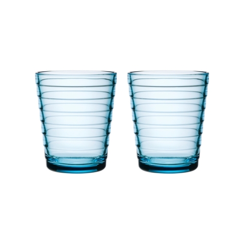 Cốc Aino dung tích 0.22l xanh nhạt - bộ 2 chiếc, chất liệu thủy tinh.