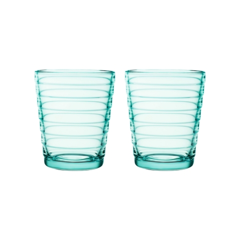 Cốc Aino dung tích 0.22l xanh nước - bộ 2 chiếc, chất liệu thủy tinh.