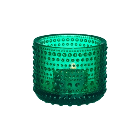 Cốc đựng nến Kastehelmi, đường kính 64mm, chất liệu thủy tinh, màu lục bảo.