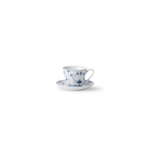 Bộ chén và đĩa kê Royal Copenhagen, họa tiết Blue Fluted Plain 24cl