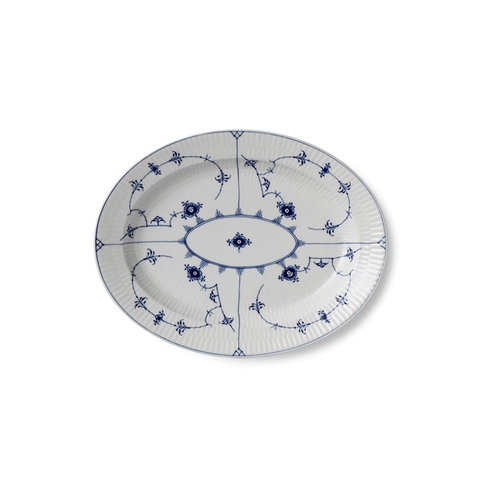 Đĩa oval Royal Copenhagen, họa tiết Blue Fluted Plain 30.5cm