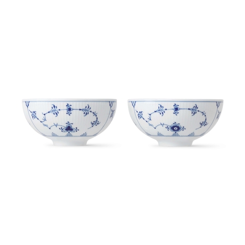 Bộ 2 bát Royal Copenhagen, họa tiết Blue Fluted Plain 30cl