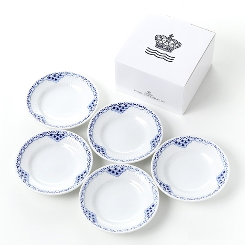 Bộ 5 đĩa Royal Copenhagen, họa tiết Princess 11cm