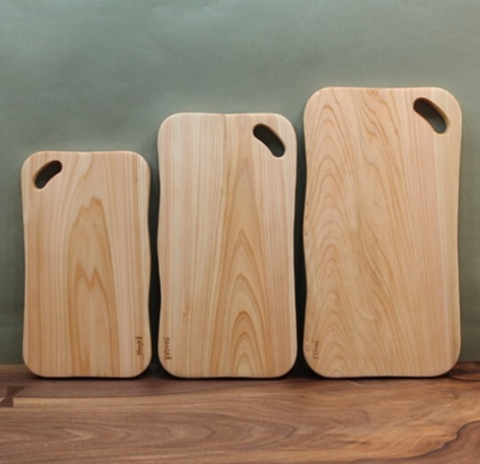 Wood tray Hinoki  round edge (M)