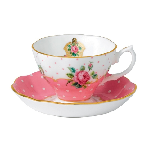 Bộ tách và đĩa Royal Albert, BST Cheeky Pink