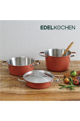 Bộ 3 nồi Edelkochen Chac Chac -  D20cm Màu Đỏ