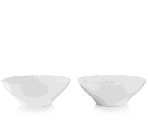 Bộ 2 bát Royal Copenhagen, họa tiết White Elements 18cm