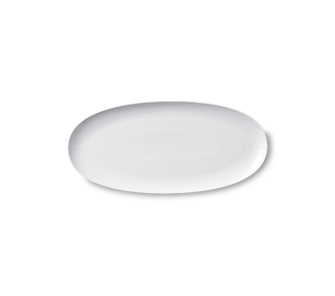 Đĩa oval Royal Copenhagen, họa tiết White Fluted 33cm