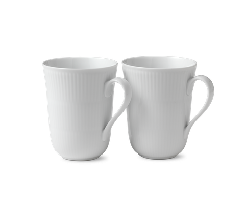 Bộ 2 cốc Royal Copenhagen, họa tiết White Fluted 33cl