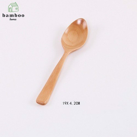 Thìa gỗ, thìa café phong cách Nhật dễ vệ sinh 19x4.2cm Nâu