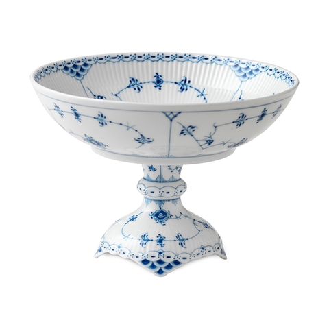 Bát có chân Royal Copenhagen, họa tiết Blue Fluted Half Lace 21cm