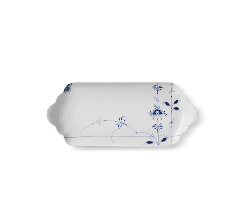 Đĩa chữ nhật có tay cầm Royal Copenhagen, họa tiết Blue Palmette dài 28,5cm, chất liệu sứ