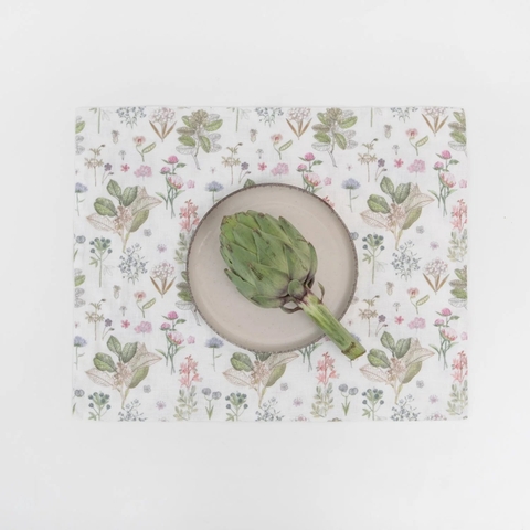 Tấm lót bàn ăn linen họa tiết White Botany 35x45cm