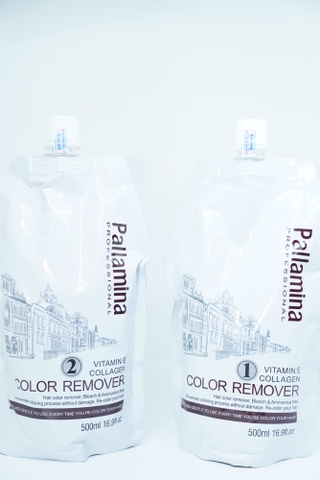 Kem bóc tách màu nhuộm đỏ đen Pallamina Italia không gây hại tóc Dung tích 500ml x2