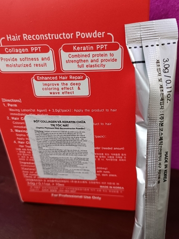 Bột Collagen và Keratin Sophia chữa trị  tóc hư nát 3g