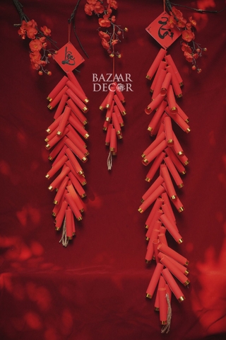 .Dây pháo giấy đỏ trang trí Tết 20cm 50cm 80cm