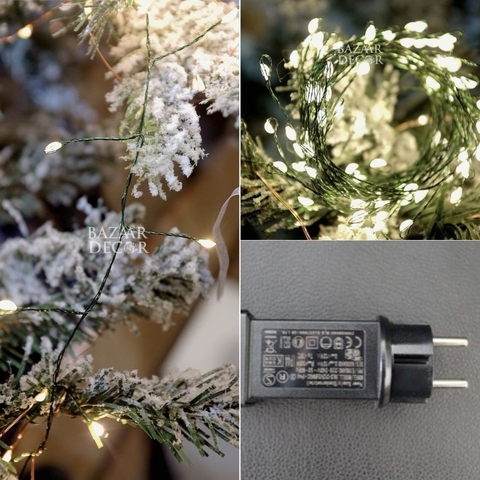 Dây đèn LED pha lê 8 chế độ - Kẽm Xanh Có nguồn điện