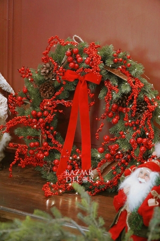 .Vòng nguyệt quế PE 70cm - Christmas in Düsseldorf