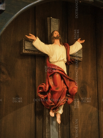 [Đặt trước] Tượng Chúa Khải Hoàn treo tường - Áo choàng đỏ | Tượng Công Giáo