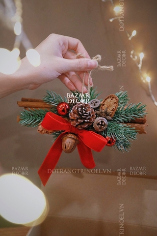 Bó quế treo Little Blessing 20cm treo cây thông treo cửa handmade