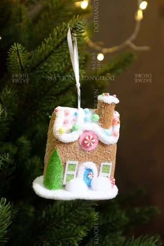 Phụ kiện treo Wonderland - Marshmallow Town - Ngôi nhà đường nâu